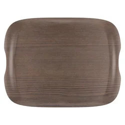 Bandeja de madera cálida ondulada 430x330 mm