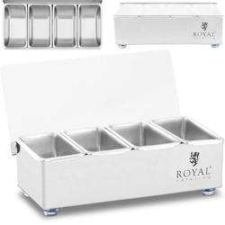 Barman organizer container voor drankenadditieven met een deksel 4 X 0.4 ik