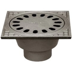 Basement cast-iron drain (French pattern) with vertical outlet DN100 with siphon, red color,KL.A15 (1.5T)