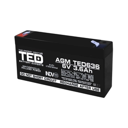 bateria AGM VRLA 6V 3,6A tamanho 133mm x 34mm xh 59mm F1 Especialista em Bateria TED Holanda TED002891 (20)