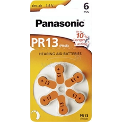 Bateria para aparelho auditivo Panasonic PR48 300mAh 6 unid.