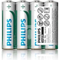Bateria Philips LongLife AA / R6 4 unid.