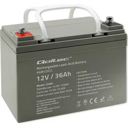 Bateria Qoltec AGM | 12V | 36Ah | máx. 540A