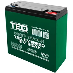 Batterie AGM VRLA 12V 25A Cycle profond 181mm X 76mm xh 167mm pour véhicules électriques M5 TED Battery Expert Pays-Bas TED003782 (2)