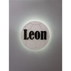 Battery-operated LED night lamp Ball with name