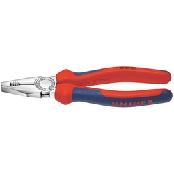 Universal pliers, chrome-plated, with a multi-component handle. 180mm KNIPEX