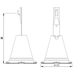 Concrete holder in plastic clamp; h = 28cm / TW / OG /