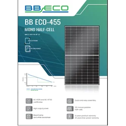 BBE-0016 Fotovoltaický modul 455 W BB ECO BBECO-455-120-BF-V3 - bílá fólie, černý POLOBUŇKOVÝ rám