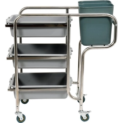 3-SHELF WALER'S TROLLEY WITH 5 BOXES
