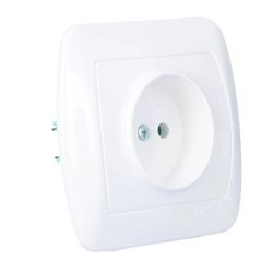 Single socket without grounding AG1E/11 White chord