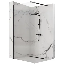 Rea Aero Intimo shower wall Matt Black 90