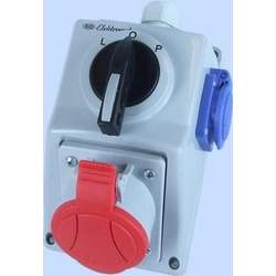 CEE socket outlet, disconnectable, with fuse Elektromet 974014 400 V (50+60 Hz) red Red IP54 With on/off switch, without locking Plastic