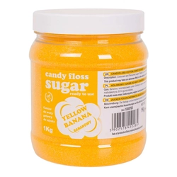 Colorful yellow sugar for cotton candy with banana flavor 1kg