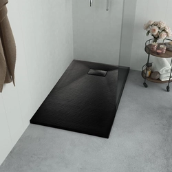 Lumarko Shower tray, SMC, black, 100 x 70 cm