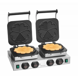 Double heart waffle iron, timer, Bartscher display