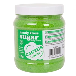 Colorful sugar for cotton candy, green cactus flavor 1 kg
