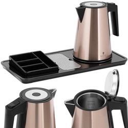Hotel welcome kit electric kettle with tray 1,2 l 1800 In gold