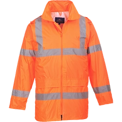 PORTWEST Hi-Vis rain jacket Size: 4XL, Color: fluorescent orange