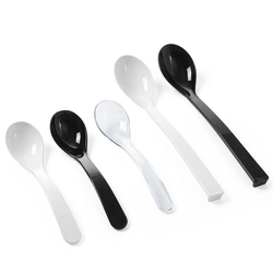 Plastic salad spoon capacity 0,03 l, black