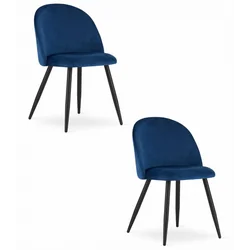 BELLO stolica - tamnoplavi baršun / crne noge x 2