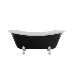 BESCO Amelia bathtub white black 190x77cm+nogi black