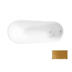 BESCO Calima Glam bathtub, gold, 170x74cm chrome + white covers