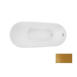 BESCO Melody Glam badkuip, goud, 150x80cm chroom + witte covers