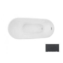 BESCO Melody Glam grafīta vanna, 150x80cm hroms + balti pārvalki
