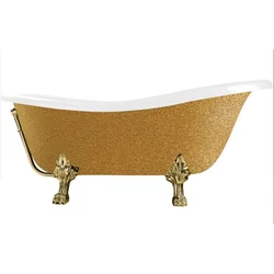 Besco Olaya Glam Freestanding Bathtub gold 160 + black legs - additional 5% DISCOUNT with code BESCO5