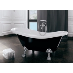 BESCO Otylia bathtub black and white 160x77cm+nogi gold