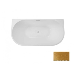 BESCO Vica Glam bathtub, gold, 150x80cm chrome + black covers