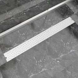 Drainage grate, linear, 1030x140 mm, dot pattern, stainless steel