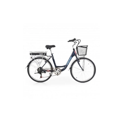 Bicicleta eléctrica hecht prime azul con chasis de aluminio, cambio shimano, batería 36 v