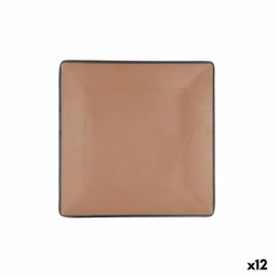 Bidasoa Gio lapos tányér barna műanyag 21,5 x 21,5 cm (12 Darab)