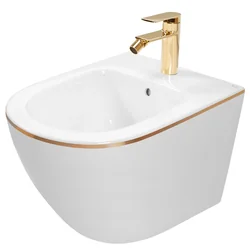 Bidet suspendu Rea Carlo Mini White Gold Edge