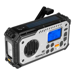 Bisonte POWERplus | Radio solar DAB+/FM + głośnik + powerbank + latarka + zegar + alarma