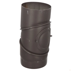 Black adjustable elbow 90 degrees with cleanout DN 180, connection to solid fuel boilers