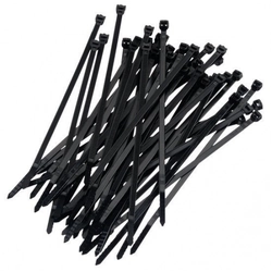 Black cable tie, UV resistant, cable tie 2,5x200mm, package 100 pcs.