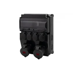 Black CAJA 12M SCENIC switchgear - straight sockets 2x32A/5P, 4x230V F3.2688