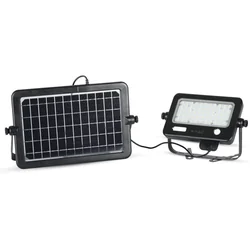 Black Solar Floodlights - Detachable Twin Pad - IP65 - 10W - 1100 Lumens - 4000K