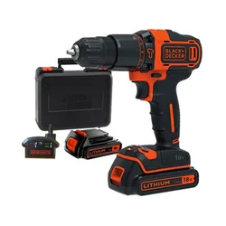 Black+Decker BDCDC18KB-QW akkuporakone, jossa istukka 18 V | 30 Nm | Hiiliharjaton | 2 x 1,5 Ah akku | Matkalaukussa