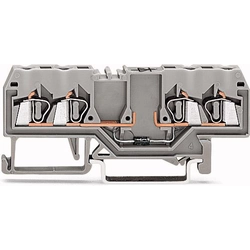 Bloco terminal Wago Rail 4-przewodowa com diodo 1N4007 2,5mm2 cinza (280-815/281-410)