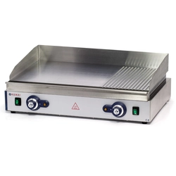 Blue Line grillverwarmingsplaat, glad en gegroefd, dubbel voor continu gebruik 3500W - Hendi 203163