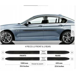 BMW 5 2010-2016 - Bandes de portes latérales NOIRES