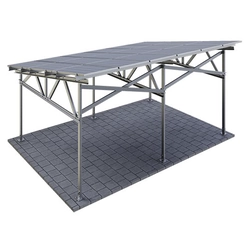 Bodar/carport med struktur för PV (layout 3 vertikal modul L&gt;1960mm)