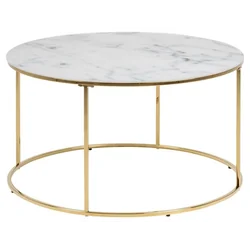 Bolton Round Marble/Gold Coffee Table