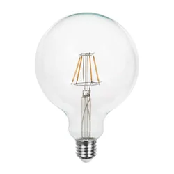 Bombillas LED - G125 Globo E27 - IP20 - Transparente - 6 Vatios - 600 Lúmenes - 3000K - 2 Años