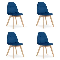 BORA stol - marinblå sammet x 4