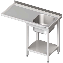 Bord med vask 1-kom.(P) og plads til køleskab eller opvaskemaskine 1600x700x900 mm svejset