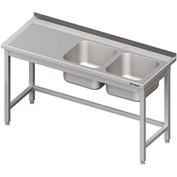 Bord med vask 2-kom.(P),bez hylder 1500x600x850 mm